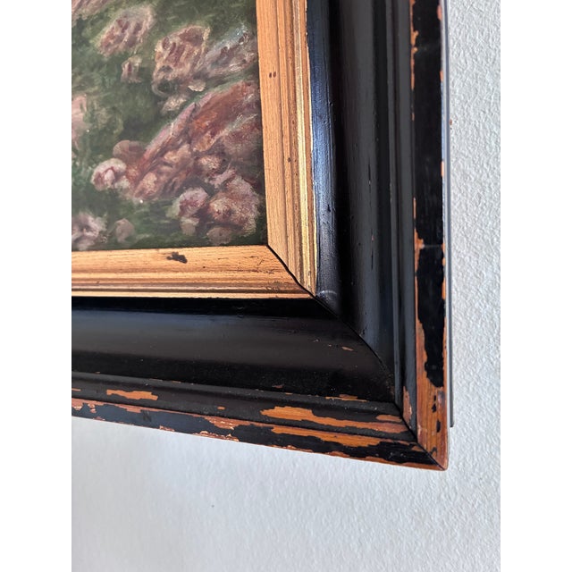 Wood Vintage Original Landscape Oil Painting: Countryside Nature Wall Art For Sale - Image 7 of 14