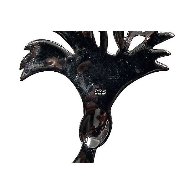 Art Deco Art Deco Silver & Crystal Feathers Brooch For Sale - Image 3 of 3