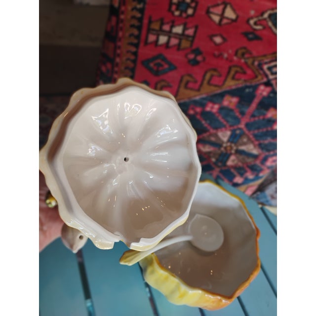 Bloomingdale's Vintage Ceramic Pumpkin Tureen With Ladle For Sale - Image 4 of 6
