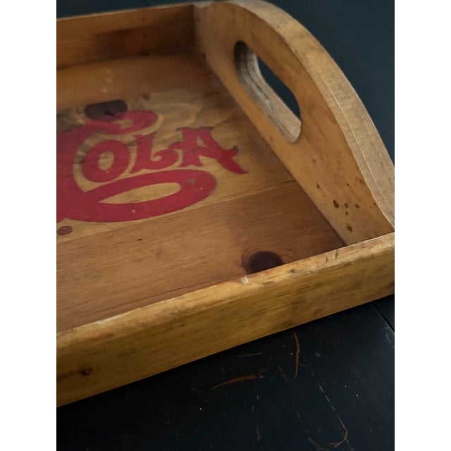1950s Vintage Pepsi-Cola Wooden Serving Tray, Hand-Painted Americana Advertising Piece, Fourth of July, Independence Day For Sale - Image 5 of 5