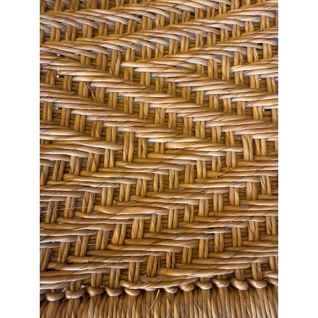 Set/4 French Jute Raffia Woven Directors Chairs For Sale - Image 11 of 12