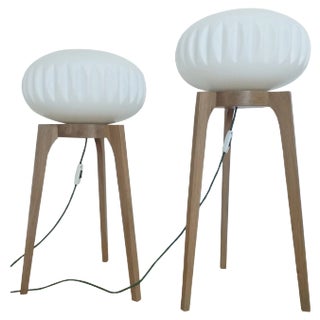 Large Mid-Century Floor Lamps from Krásná Jizba for ÚLUV, 1970s, Set of 2 For Sale