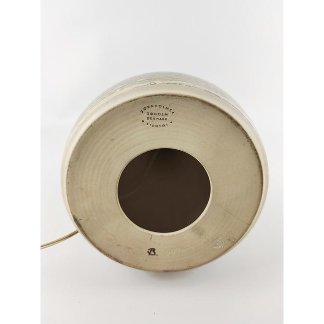 Large Mid-Century Danish Ceramic Lamp from Soholm, 1960s, in Very Good conditions. Designed 1960 to 1969 This piece has an...