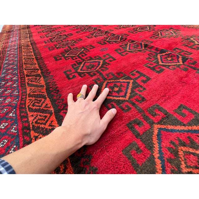 Antique Ersari Beshir Turkmen C-Scroll Diamond Gul Gallery Rug - 6'1" X 10'0" For Sale - Image 10 of 13