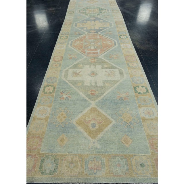 Turkish Oushak Runner Rug 4'8" x 17'9" #18027 Explore a curated collection of hallway runners, wool rugs, and handmade...