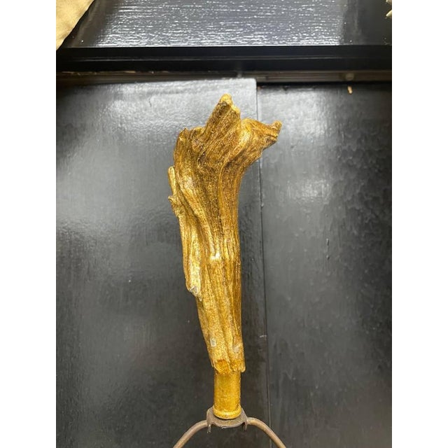 Mid 20th Century Mid-Century Modern Sculptural Gold Gilded Driftwood Table Lamp For Sale - Image 9 of 13