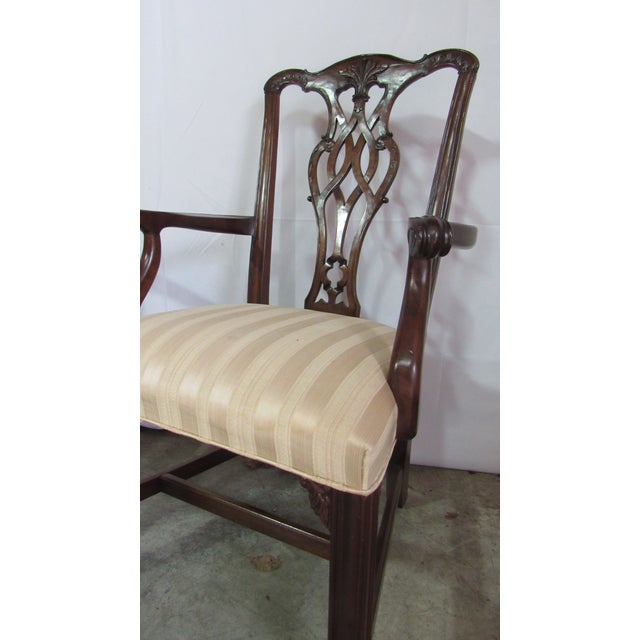 1980s Set Henredon Chippendale Dining Room Chairs Mahogany For Sale - Image 12 of 13
