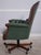 Traditional Carved Mahogany Frame Green Leather Office Desk Chair For Sale - Image 3 of 18