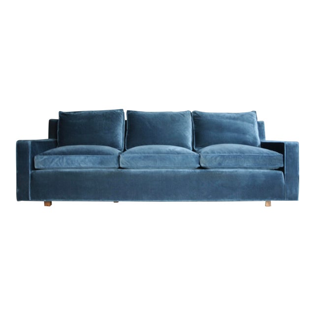 Peacock Blue Velvet Sofa Chairish