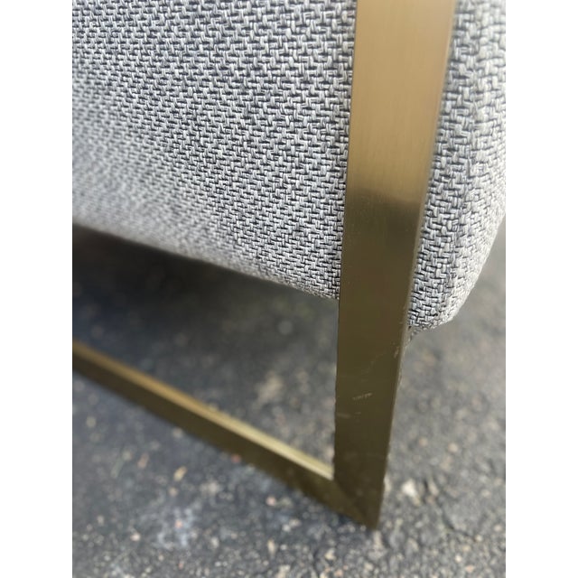 Light Gray Lexington Winthrop Accent Chair With Gold Metal Frame For Sale - Image 8 of 8