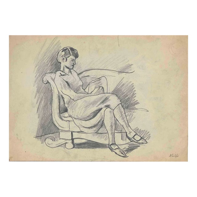 Mino Maccari, Portraits of Woman, Original Drawing, Mid-20th Century For Sale