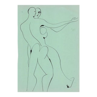 1958 James Bone Dancing Couple Drawing For Sale