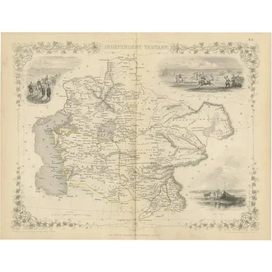 Map of Independent Tartary, 1851 For Sale - Image 6 of 6
