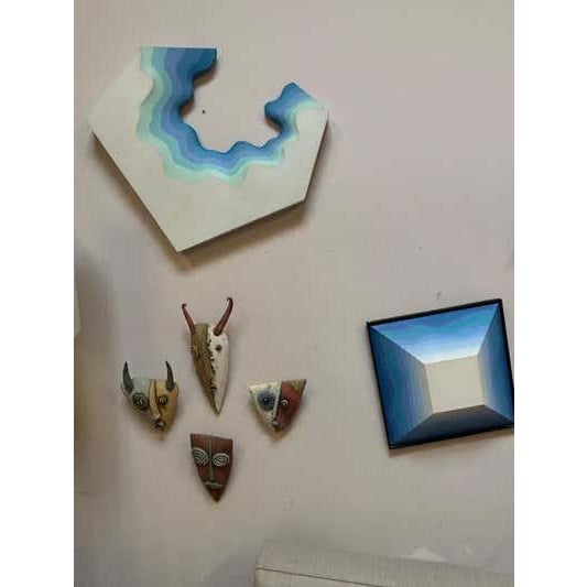 Late 20th Century Late 20th Century Remote Land Dimensional Painting, Acrylic on Wood, Mid-Century Modern For Sale - Image 5 of 8