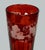 Antique Bohemian Czechoslovakia Ruby Cranberry Glass Pair Goblets Vases Egermann For Sale - Image 6 of 7
