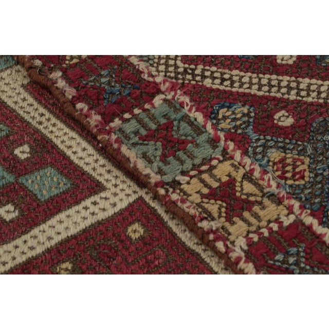 Antique Turkish Transitional Red and Blue Wool Kilim For Sale - Image 9 of 9