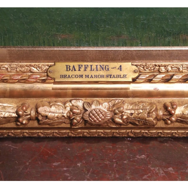 Early 20th Century Early 20th C. Oil on Canvas Horse Painting in Gilt Frame by Thomas Toher, 1925 For Sale - Image 5 of 11