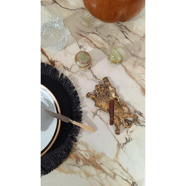 Mid-Century Modern Pill Boxes in Green Onyx Marble and Gilt Metal, 1970s, Set of 2 For Sale - Image 3 of 18