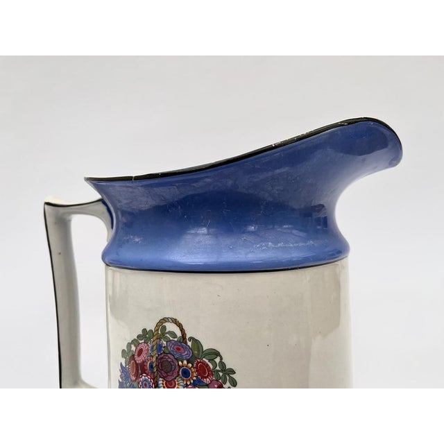 Antique English Pottery Toilet Jug by N.H.P., 1890s For Sale - Image 6 of 9