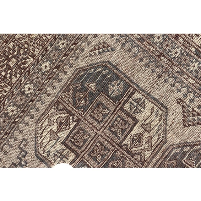 Mid 20th Century Hand-Knotted Turkomen Ersari Rug in Wool With All-Over Repeating Gul Design For Sale - Image 12 of 13
