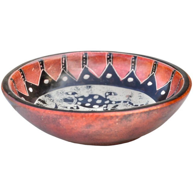 Late 20th Century Vintage Handmade West-African Lizard-Patterned Soapstone Accent Bowl For Sale - Image 5 of 6