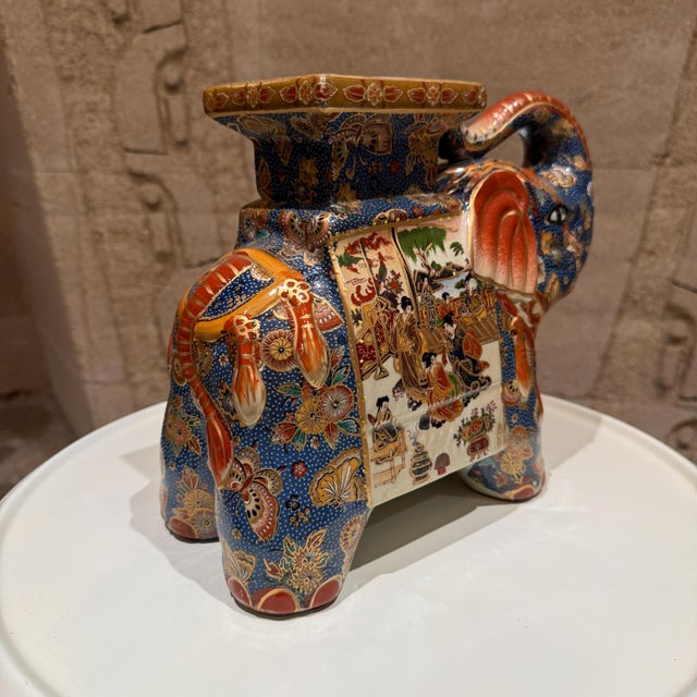 Japanese Porcelain Satsuma Style Elephant Figures For Sale - Image 14 of 18
