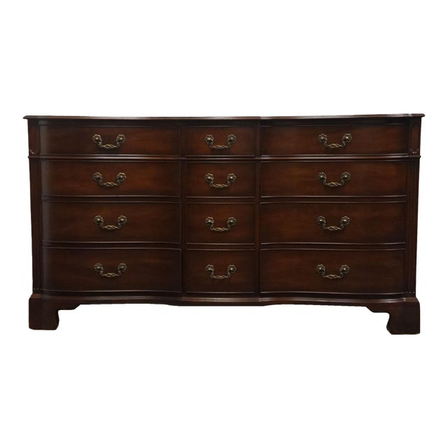 Kindel Furniture Solid Mahogany Traditional Style 66" Triple Dresser For Sale