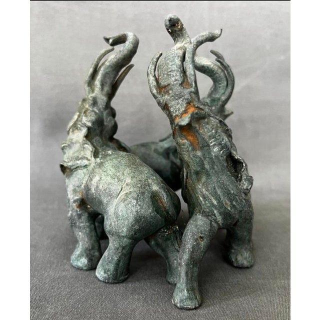 1980s Bronze Elephants in a Circle with a Crystal Ball, 1980 For Sale - Image 5 of 8