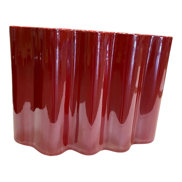 Iridescent Glazed Red Vase For Sale