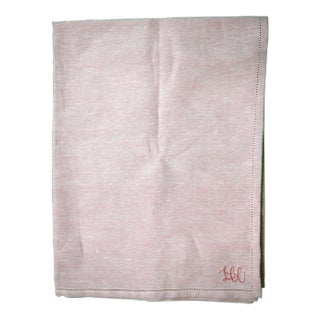 Lyford Cay Club Linen/ Cotton Coral/ Pink Tablecloth For Sale