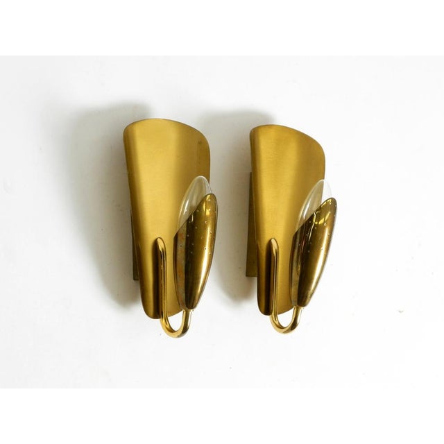 Mid-Century Modern Swedish Brass Wall Lamps, 1950s, Set of 2 For Sale - Image 4 of 13