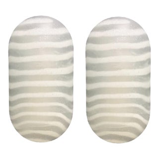 Vintage Striped Glass Wall Lamps/Sconces From Peill & Putzler - a Pair For Sale