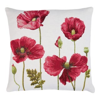 Wild Poppies II Tapestry Cushion With Feather Filler - 46 X 46cm For Sale