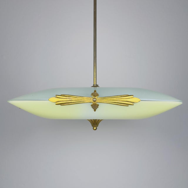 Metal Vintage Art Deco Pendant Light, 1930s For Sale - Image 7 of 18
