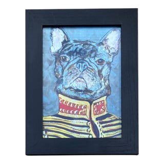 Contemporary Frenchie Bull Dog Small Print by Judy Henn Tabletop Frame For Sale