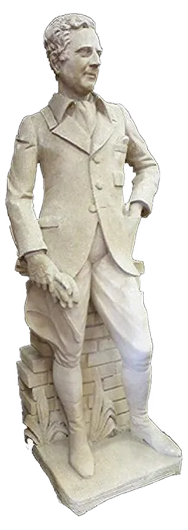 Large Antique XX Statue of Knight in Stone