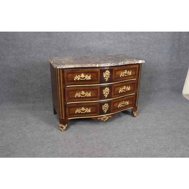 Brown Newport Collection E.J. Victor French Regence Bronze Marble Mounted Commode For Sale - Image 8 of 12