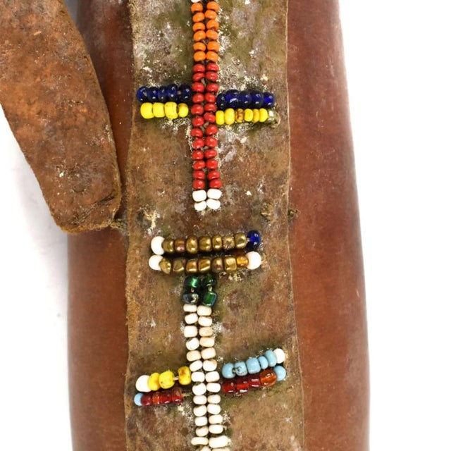 Early 20th Century Early 20th Century Maasai Beaded Milk Gourd Container Kenya For Sale - Image 5 of 7