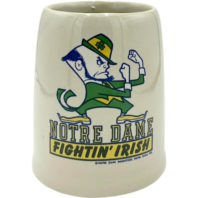 Ceramic Vintage University of Notre Dame Fightin' Irish Ceramic Mug Stein For Sale - Image 7 of 9