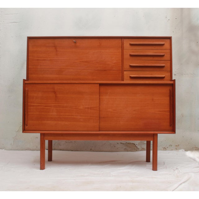 Danish Sideboard with Secretary in Teak, 1965 For Sale - Image 4 of 16