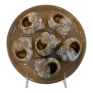 Vintage French L 'Escargot Trompe Loeil Style Decorative Serving Plate For Sale