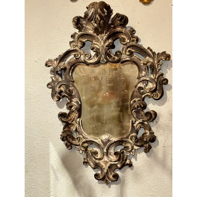 19th C. Italian Florentine Silver Leaf Mirror For Sale - Image 4 of 5
