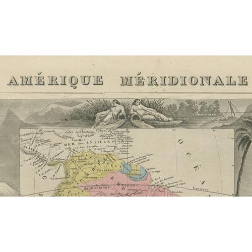 Antique Hand-Colored Map of South America by Levasseur, 1845 For Sale - Image 13 of 15