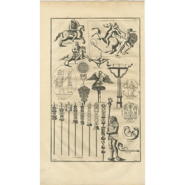 Baroque Montfaucon, Roman Military Standards, Eagle and War Horns, 1722, Engraving For Sale - Image 3 of 8
