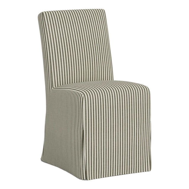 Slipcover for Stoffer Home x Cloth & Company for Lindy Slipcover Dining Chair in Jane Stripe Laurel For Sale