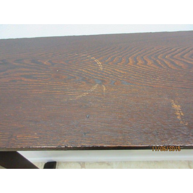 Antique Tiger Oak Art & Crafts Mission School House Coat Rack For Sale In Philadelphia - Image 6 of 6