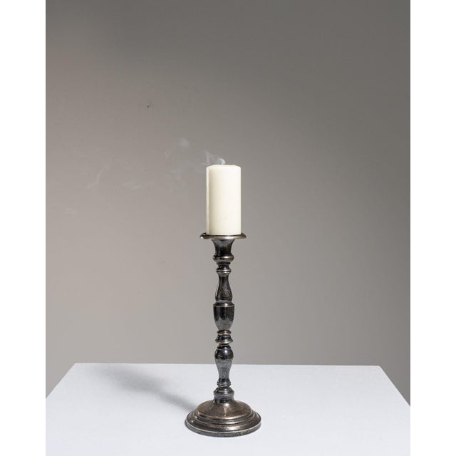 Early 20th Century France Gray Silver Candlestick For Sale - Image 15 of 15