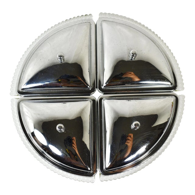 Mid-Century Sectioned Snack Serving Dish For Sale