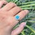 Contemporary 1.25ct Turquoise & Diamond Floral Vintage Cocktail Ring Size 6 in 14k Yellow Gold For Sale - Image 3 of 15