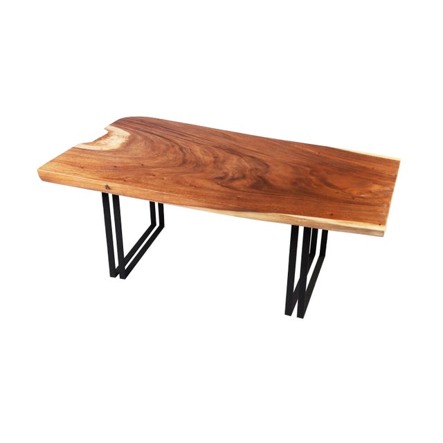 Organic Modern Living Edge Dining Table For Sale - Image 4 of 7
